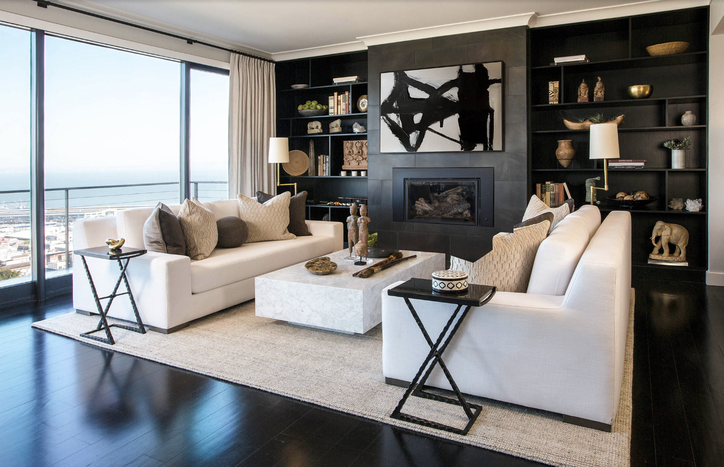 Feeling Monochrome Black and White Living Room Ideas