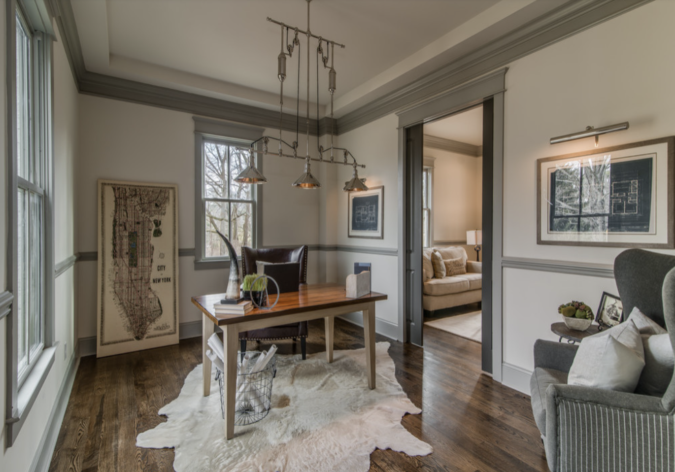 Thinking About Contrasting Trim? Try This White Walls Gray Trim