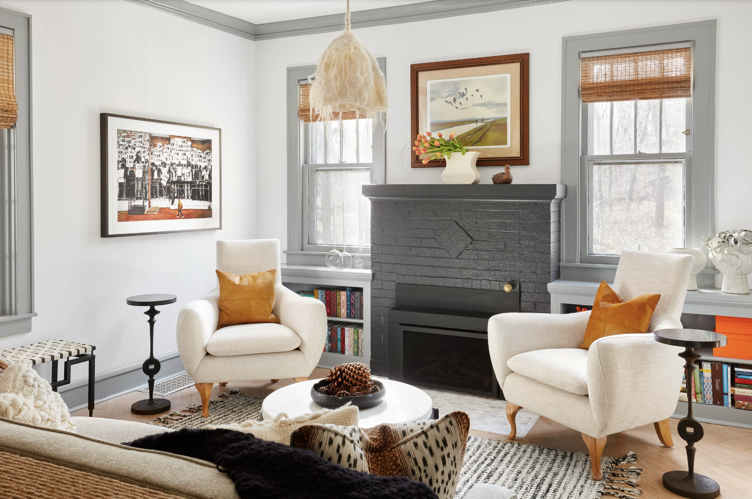 Thinking About Contrasting Trim? Try This: White Walls Gray Trim
