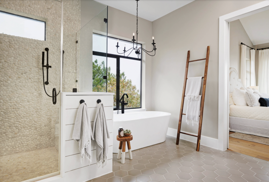 Sherwin Williams Worldly Gray as a bathroom paint color