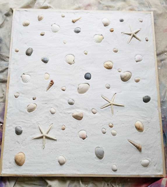 Seashell craft DIY oversized canvas