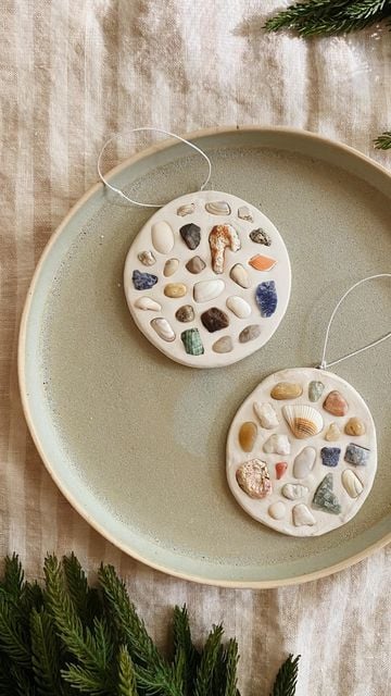 seashell crafts seashell ornament clay ornament on a plate