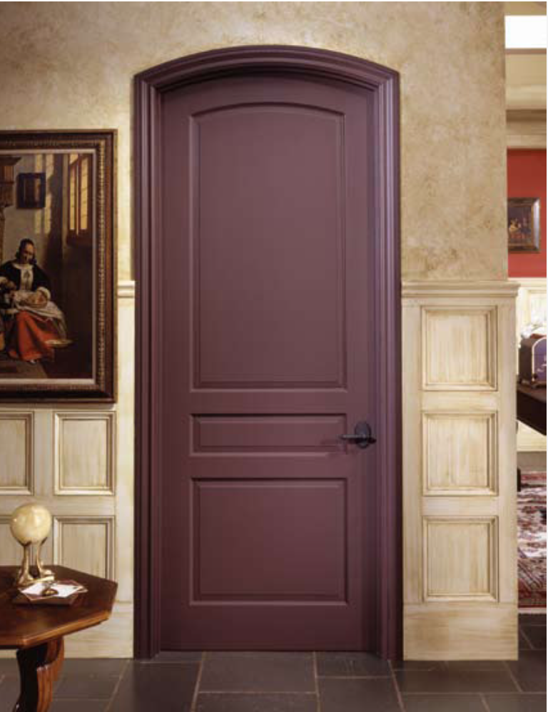 Burgundy painted door in a luxury home.